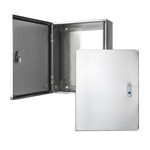 صندوق مغلق من الفولاذ المقاوم للصدأ مع فتحات التثبيت