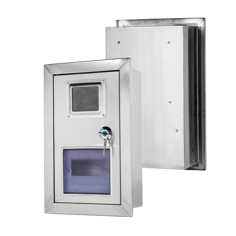 صندوق من الفولاذ المقاوم للصدأ مثبت في الحائط لعداد الكهرباء