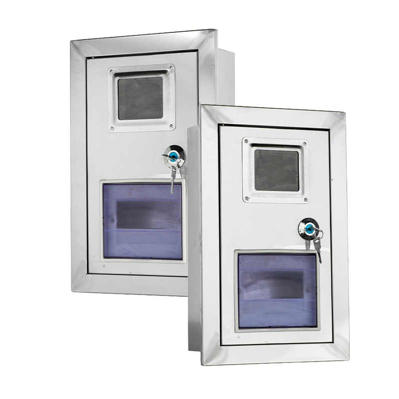 صندوق عداد حائطي من الفولاذ المقاوم للصدأ مع نافذة